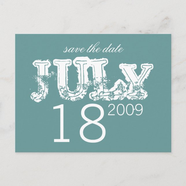 Save the Date - July - Customized Announcement Postcard (Front)