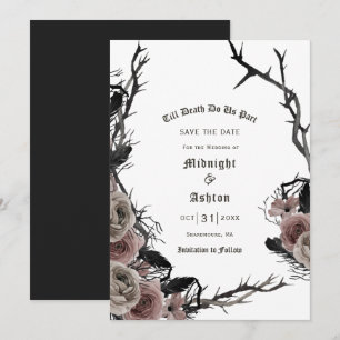 Save The Date Jusqu'À La Mort Faisons-Nous Partie Florale Gothiq
