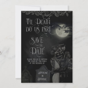 Save The Date Jusqu'à la mort Faisons-nous partie Mariage gothiq