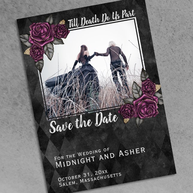 Save The Date Jusqu'à la mort Faisons-nous partie Rose gothique  (Créateur téléchargé)