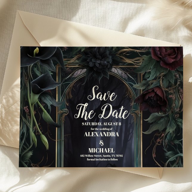 Save The Date Jusqu'à la mort nous séparons le Mariage gothique  (Créateur téléchargé)