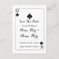 Save The Date King Queen Ace Spades Wedding Invite