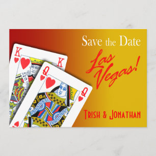 Save The Date King & Queen of Hearts Las Vegas jaune Mariage