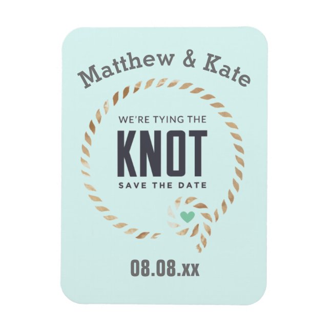 Save the Date Knot Style Custom Magnet (Vertical)