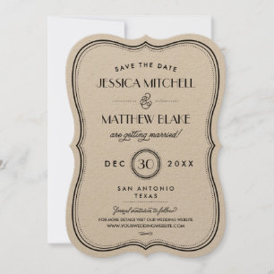 Save The Date Kraft Art déco Enregistrer la date