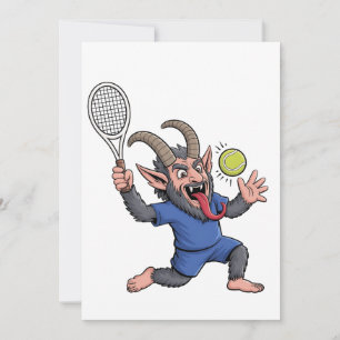 Save The Date Krampus effrayant jouant au tennis Noël 