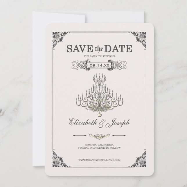 Save The Date La beauté et la bête | Lustre - Enregistrer la dat (Devant)