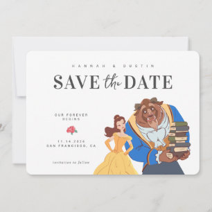 Save The Date La Belle et la Bête Conte de Fées Date à Sauvegard