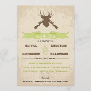 Save The Date La chasse est au-dessus des économies rustiques de