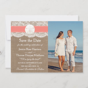 Save The Date La collection de mariage Coral Sand Dollar Beach