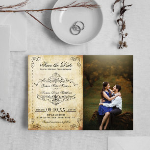 Save The Date La collection de mariage vintage fleurie et ornée