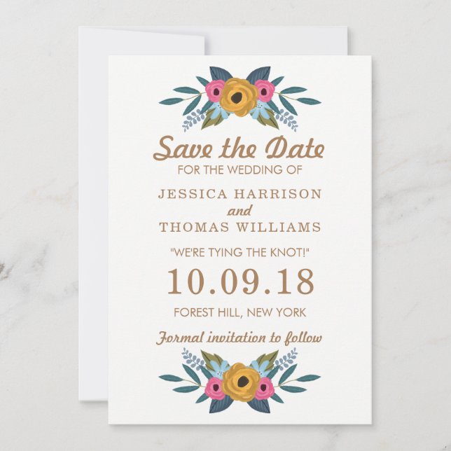Save The Date La collection de Mariages blancs à couronne de fle (Devant)