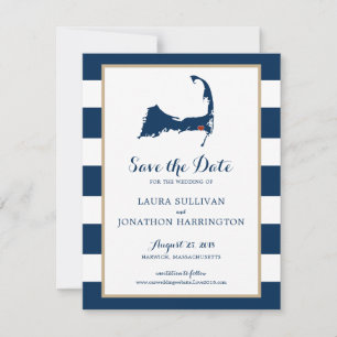 Save The Date La Marine Stripes Harwich Wequassett Cape Cod MA
