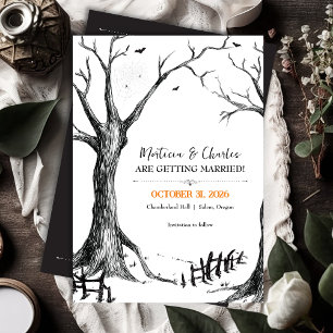 Save The Date La veille de la Toussaint Arbre de mariage Hallowe