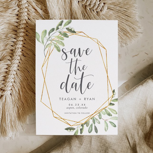 Save The Date La verdure naturelle | Aquarelle Botanique (Créateur téléchargé)