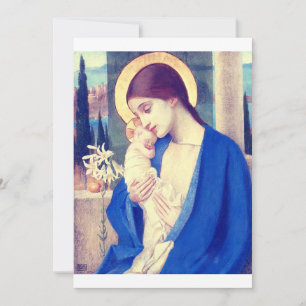 Save The Date La Vierge Marie et l'Enfant Jésus grâce de la Rena