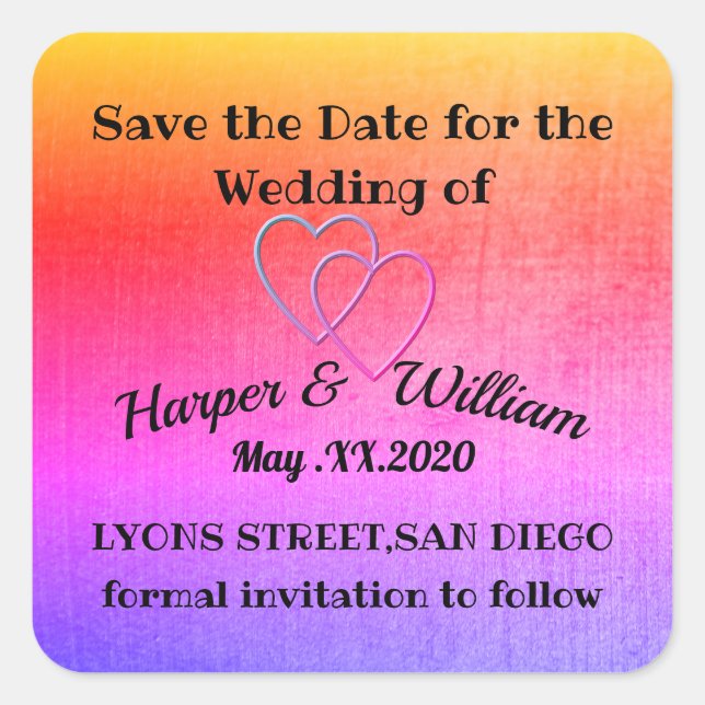 Save the Date  Label (Front)