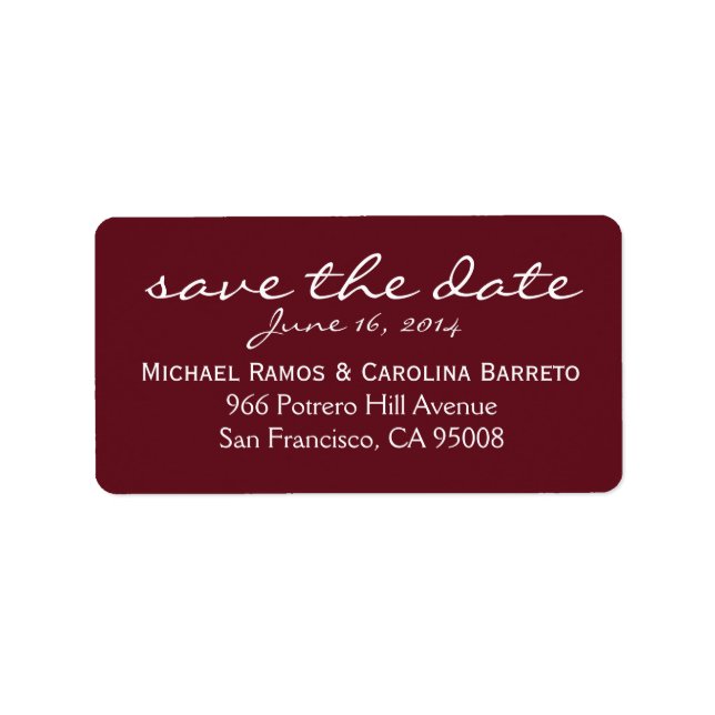 Save the Date Labels - Wine (Front)