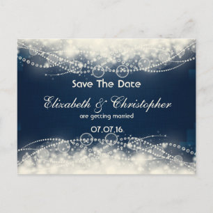 Save The Date Lace and Pearls Wedding Announcement Postcard