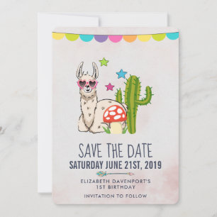 Save The Date Lama cool en Lunettes de soleil en forme de coeur 