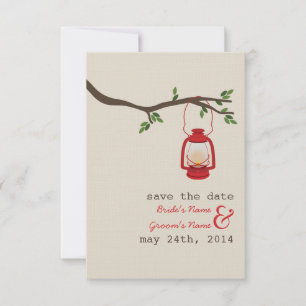 Save The Date Lanterne à huile rouge Mariage extérieur Enregistr