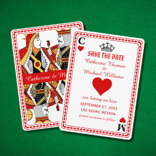 Save The Date Las Vegas Playing Card King & Queen Enregistrer La