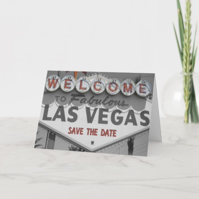 Save the Date Las Vegas Sign Card (Front)