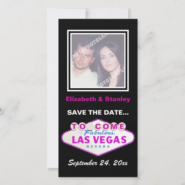 Save The Date Las Vegas signe mariage contemporain Enregistrer l (Devant)