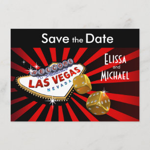 Save The Date Las Vegas Starburst Enregistrer la date rouge noir