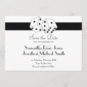 Save The Date Las Vegas Thème Enregistrer la date Blanc et Noir