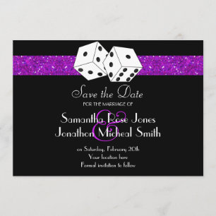 Save The Date Las Vegas Thème Enregistrer la date Purple Faux Pa
