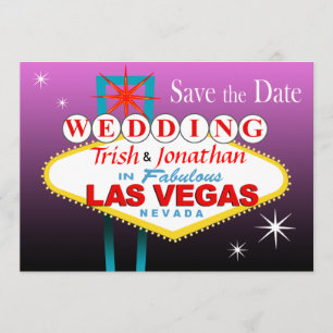 Save The Date Las Vegas Wedding Enregistrer la Date - violet