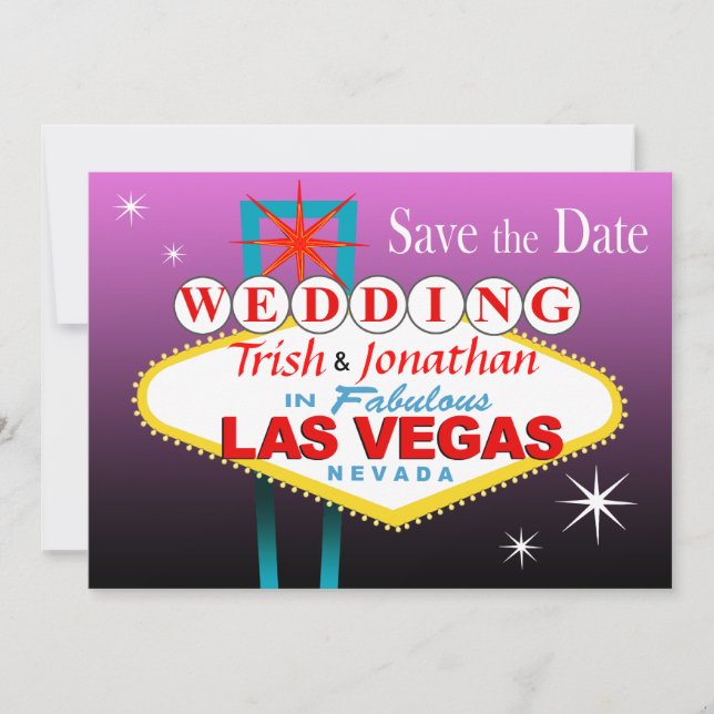 Save The Date Las Vegas Wedding Enregistrer la Date - violet (Devant)