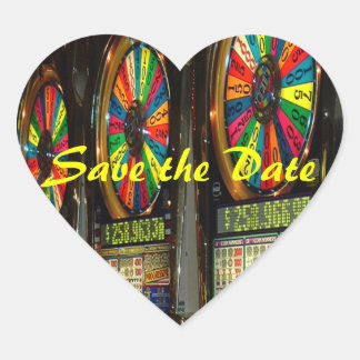 Save the Date Las Vegas Wedding Heart Sticker