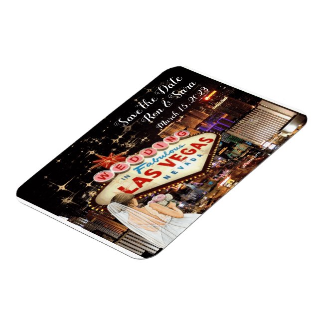 Save the Date Las Vegas Wedding Magnet (Left Side)