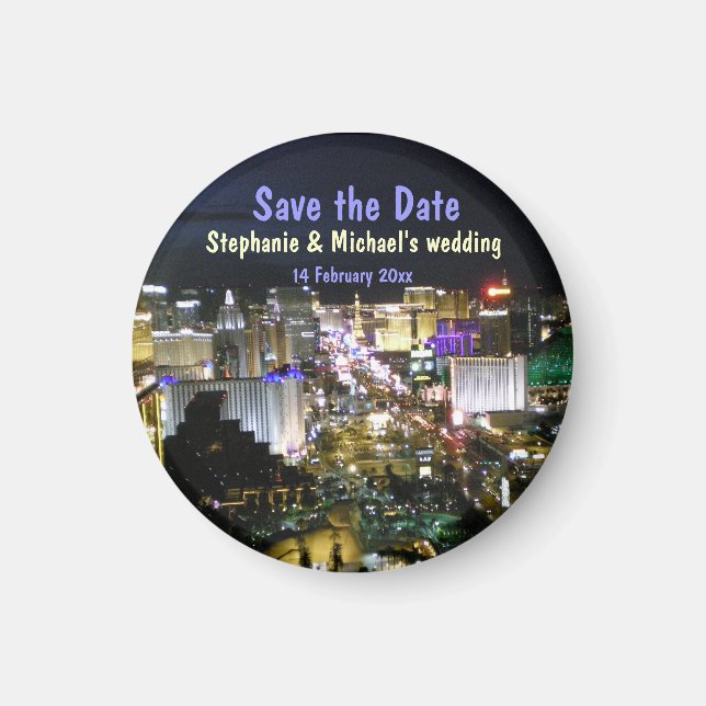 Save the Date Las Vegas Wedding Magnet (Front)