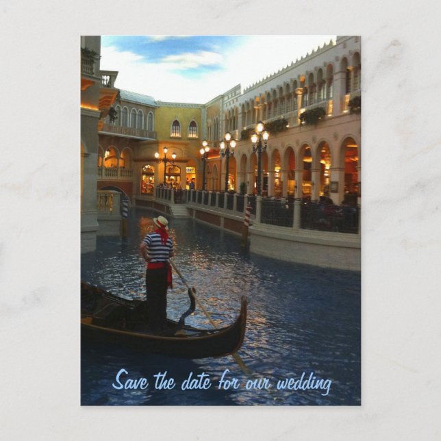 Save the Date Las Vegas Wedding Plans Announcement Postcard (Front)