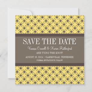 Save The Date Lattice fantaisie jaune Enregistrer l'Invitation d