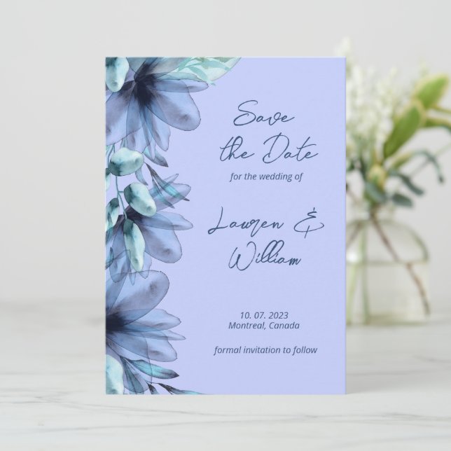 Save The Date Lavande bleu poussiéreux (Debout devant)