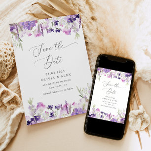 Save The Date Lave fleur sauvage minimaliste enregistrer la cart