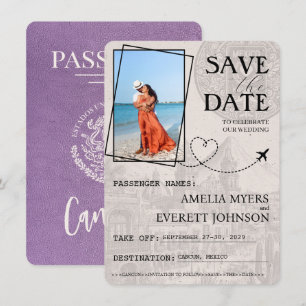 Save The Date Lavender Cancun Passeport Enregistrer La Date
