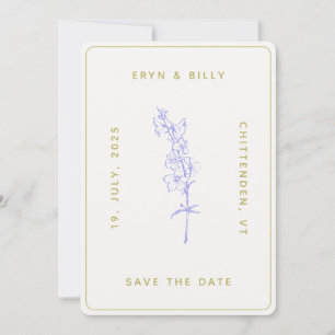 Save The Date Lavender Larkspur Floral Enregistrer la date