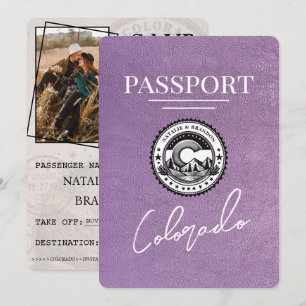 Save The Date Lavender Purple Colorado Passeport Enregistrer La 