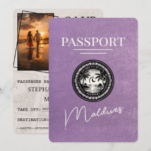 Save The Date Lavender Purple Maldives Passeport Enregistrer La 