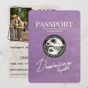Save The Date Lavender Purple République Dominicaine Passeport