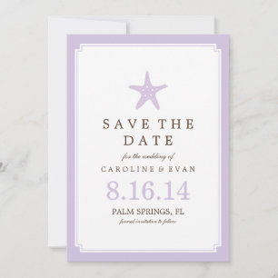 Save The Date Lavender Starfish Wedding Enregistrer la date