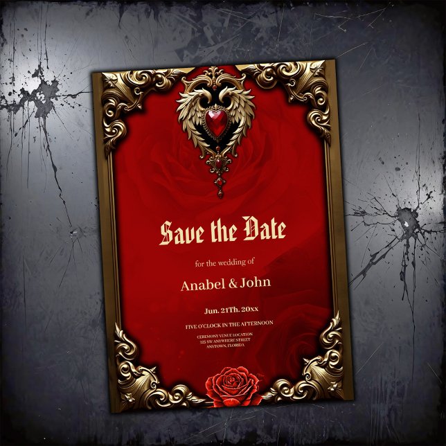 Save The Date Le coeur gothique du feu et de l'or (Créateur téléchargé)