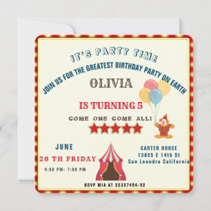 Save The Date LE PLUS GRAND 5E anniversaire Cirque THÈME