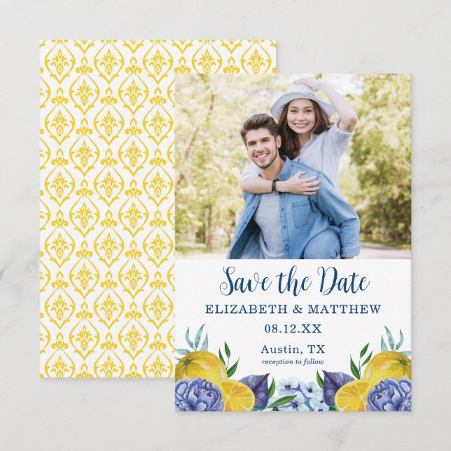 Save The Date Lemon Summer Wedding (Devant / Derrière)