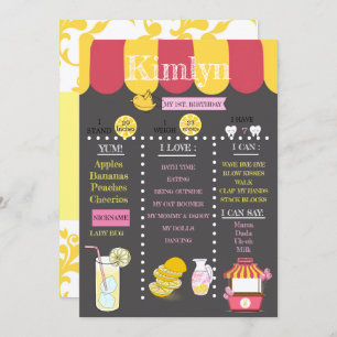 Save The Date Lemonade Chalkboard 1ère fête d'anniversaire
